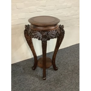 19th Century Chinese Carved Rosewood Plant Stand.
