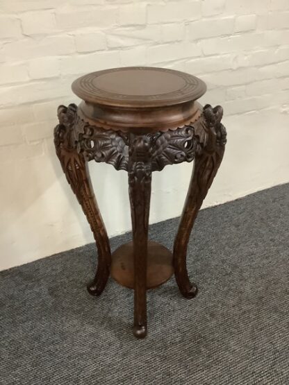 19th Century Chinese Carved Rosewood Plant Stand.