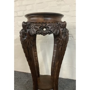 19th Century Chinese Carved Rosewood Plant Stand.