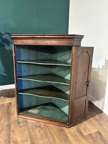 19th Century Mahogany Shelved Corner Cabinet