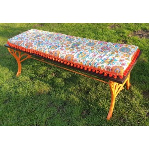 Vintage Cast Iron and Wood Low Garden Bench/Coffee Table - Ornate Design