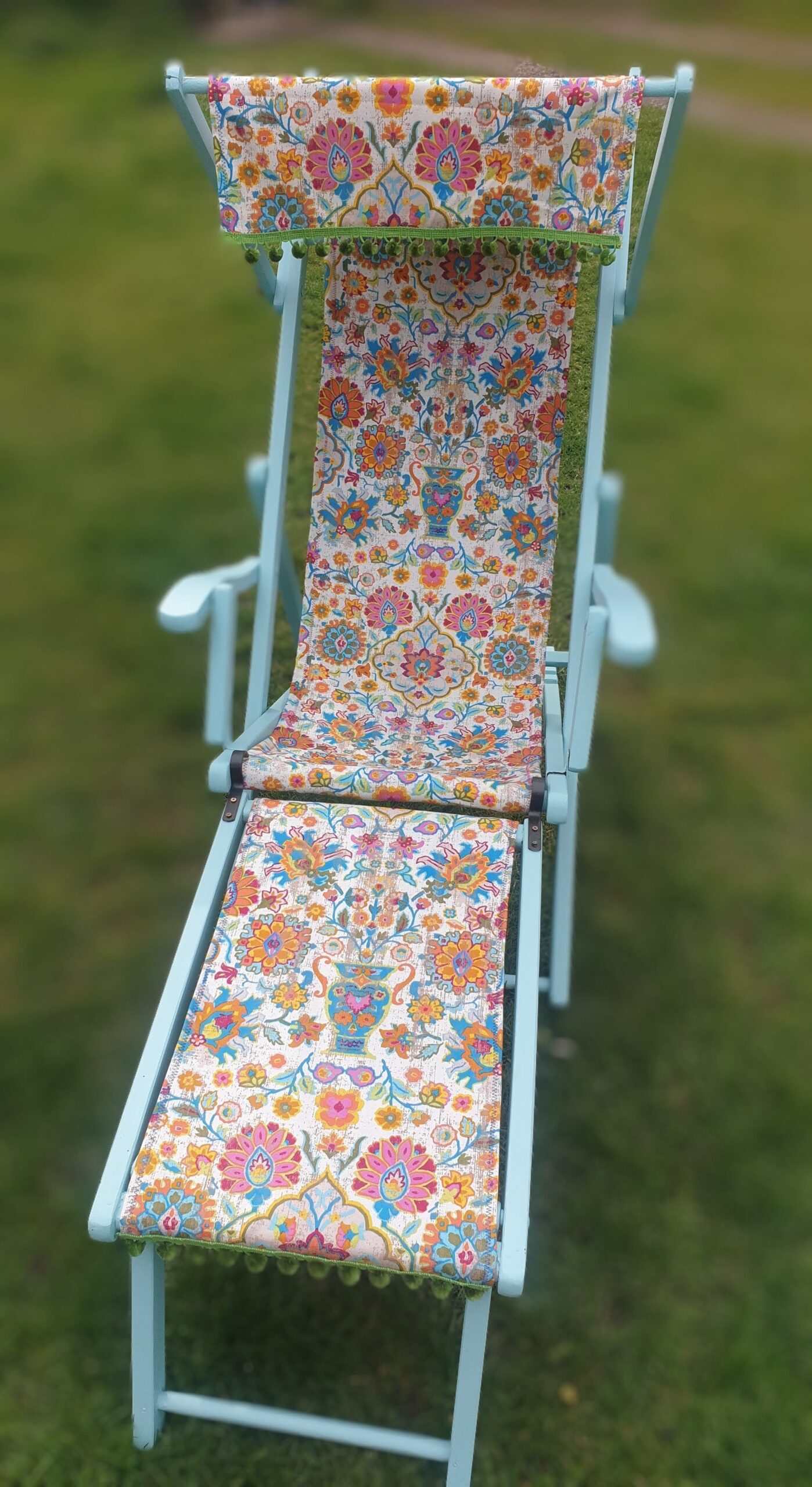 Edwardian canopy folding deckchair