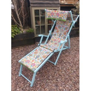 Edwardian canopy folding deckchair