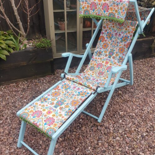 Edwardian canopy folding deckchair