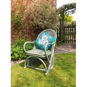 Vintage bamboo and wicker armchair