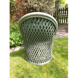 Vintage bamboo and wicker armchair