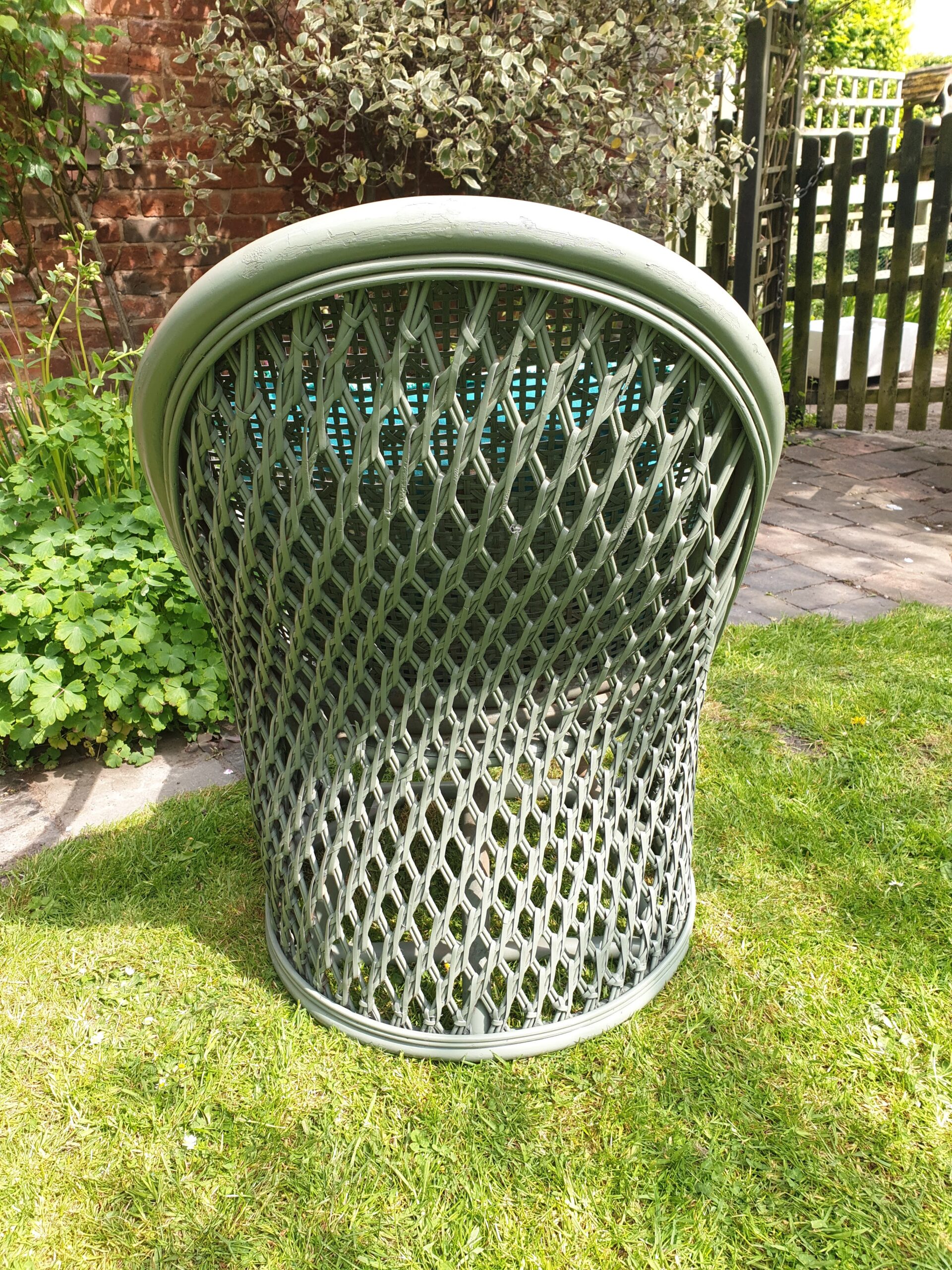 Vintage bamboo and wicker armchair