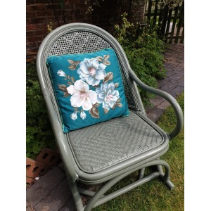 Vintage bamboo and wicker armchair