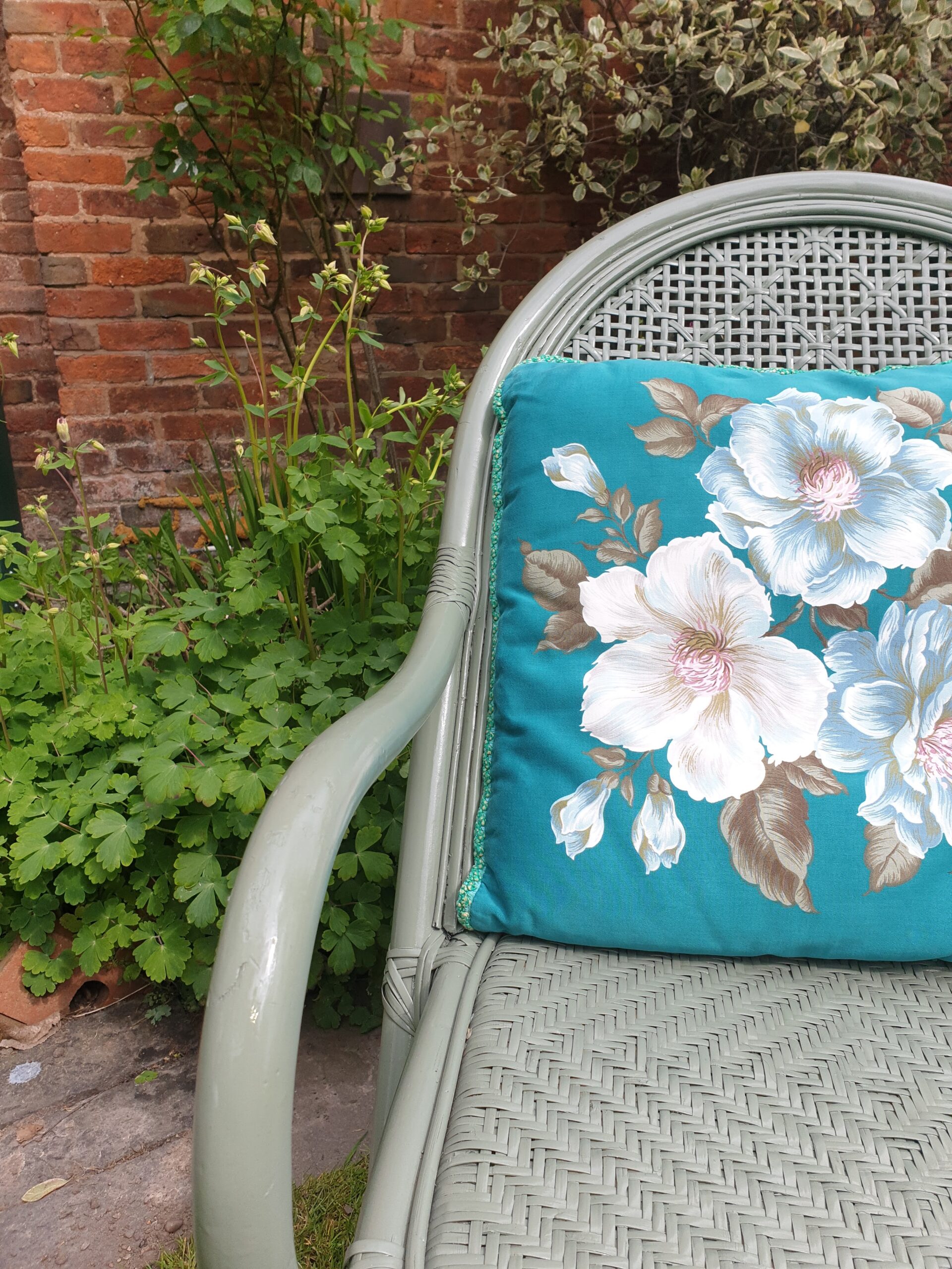 Vintage bamboo and wicker armchair