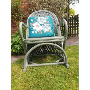 Vintage bamboo and wicker armchair
