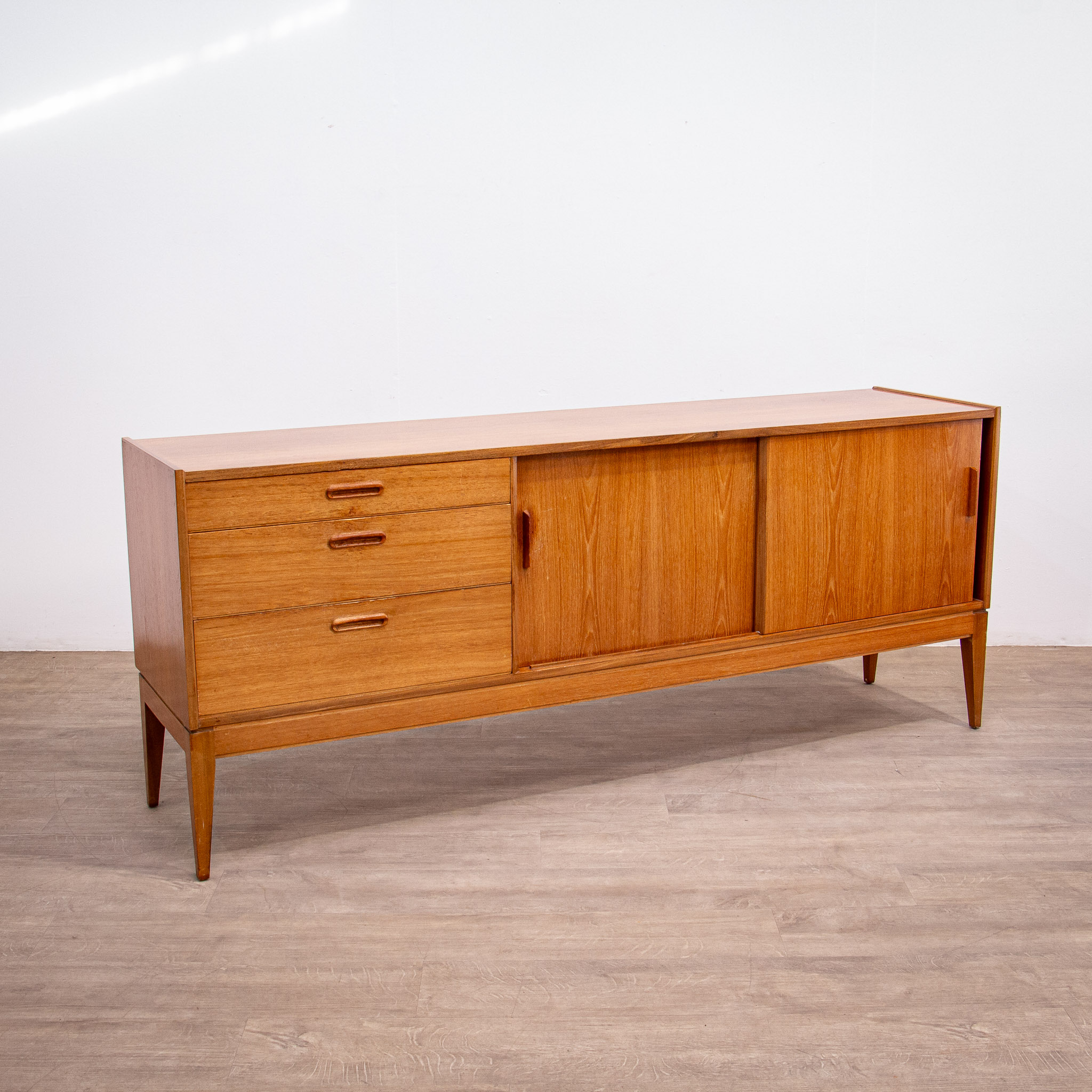 Long Mid Century Teak Sideboard