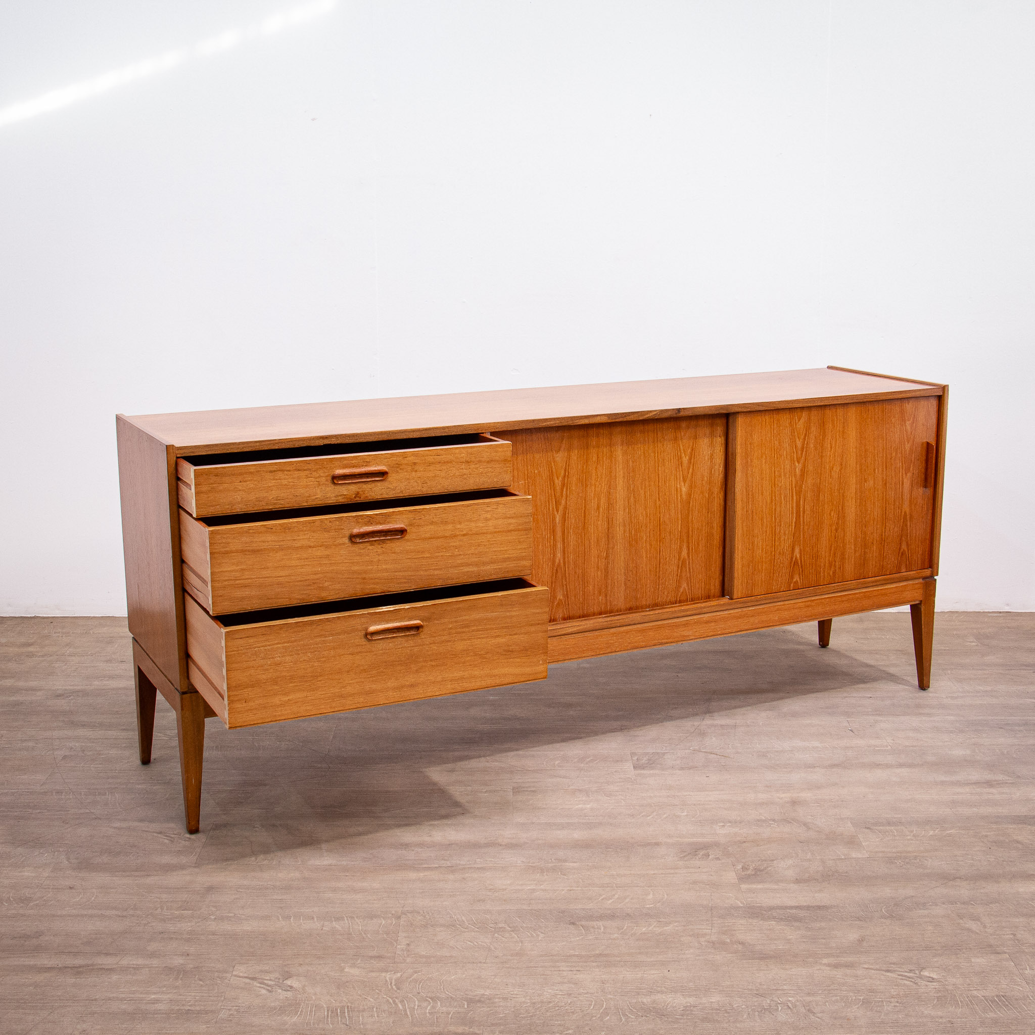Long Mid Century Teak Sideboard