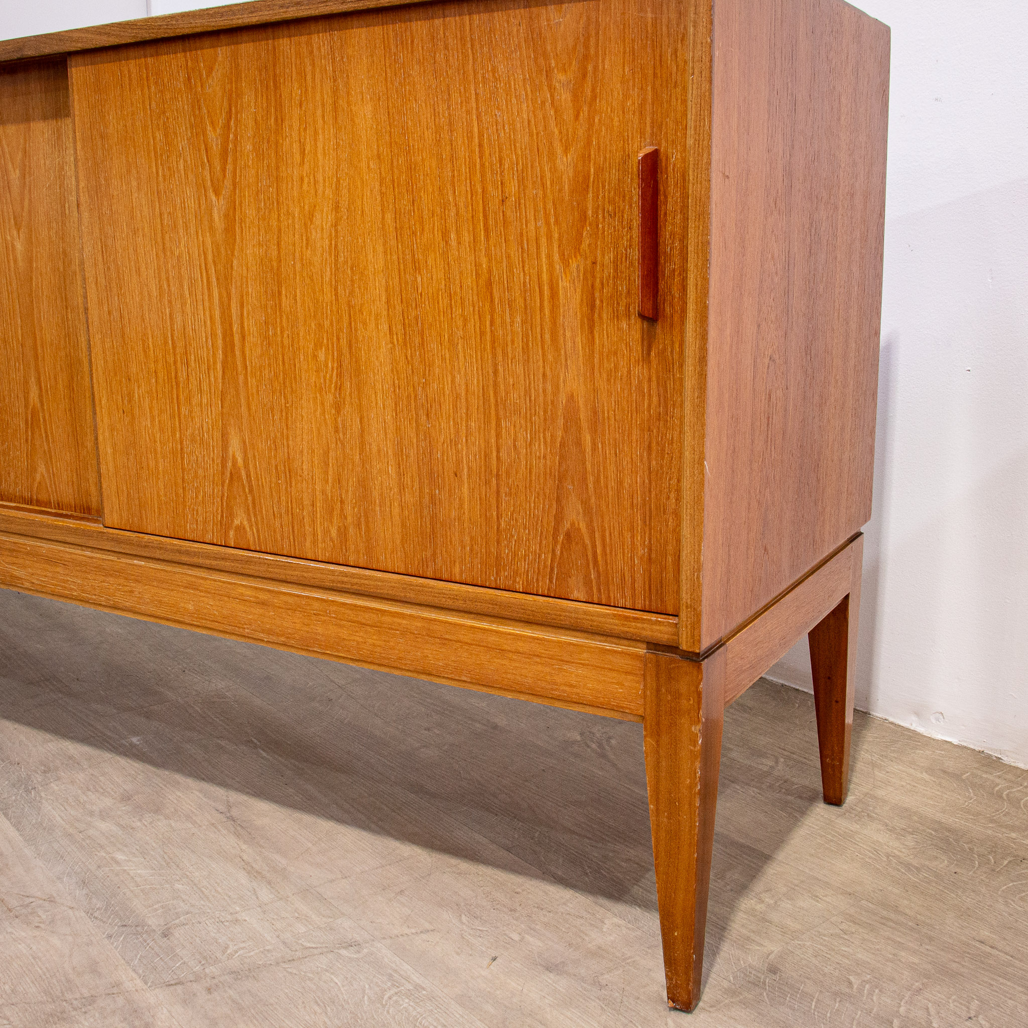 Long Mid Century Teak Sideboard