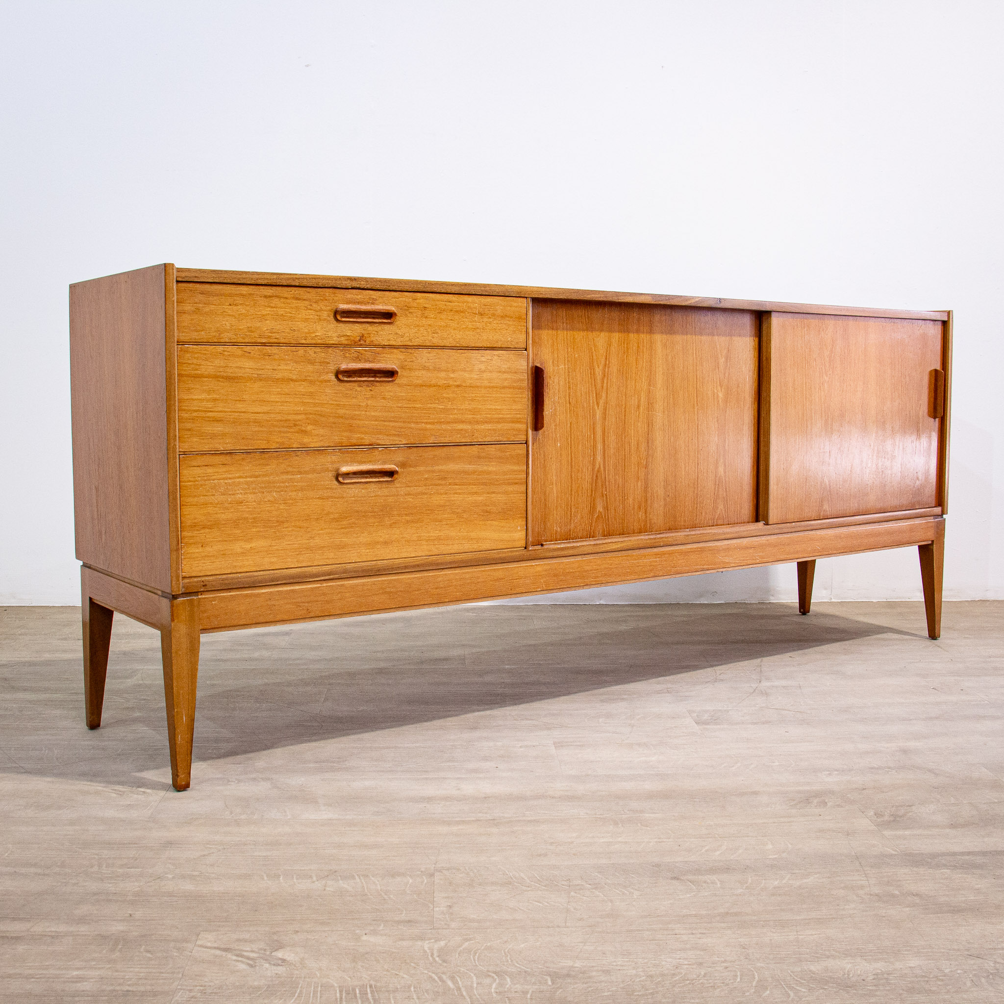Long Mid Century Teak Sideboard
