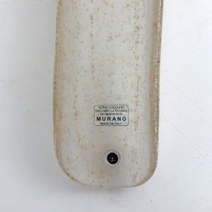 Pair of 20th Century Modern Sconces in Frosted Murano glass and Gold Leaf