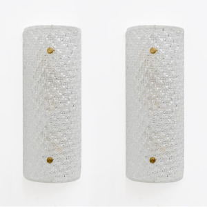 Pair of Modern Italian Murano Glass Textured Wall Sconces