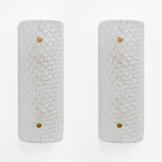 Pair of Modern Italian Murano Glass Textured Wall Sconces