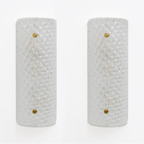 Pair of Modern Italian Murano Glass Textured Wall Sconces