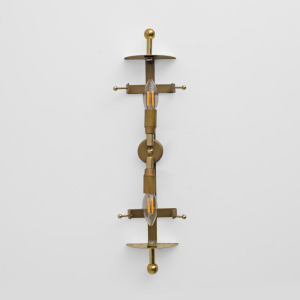 Pair of Art Deco Style Smoked Murano Glass and Brass Sconces