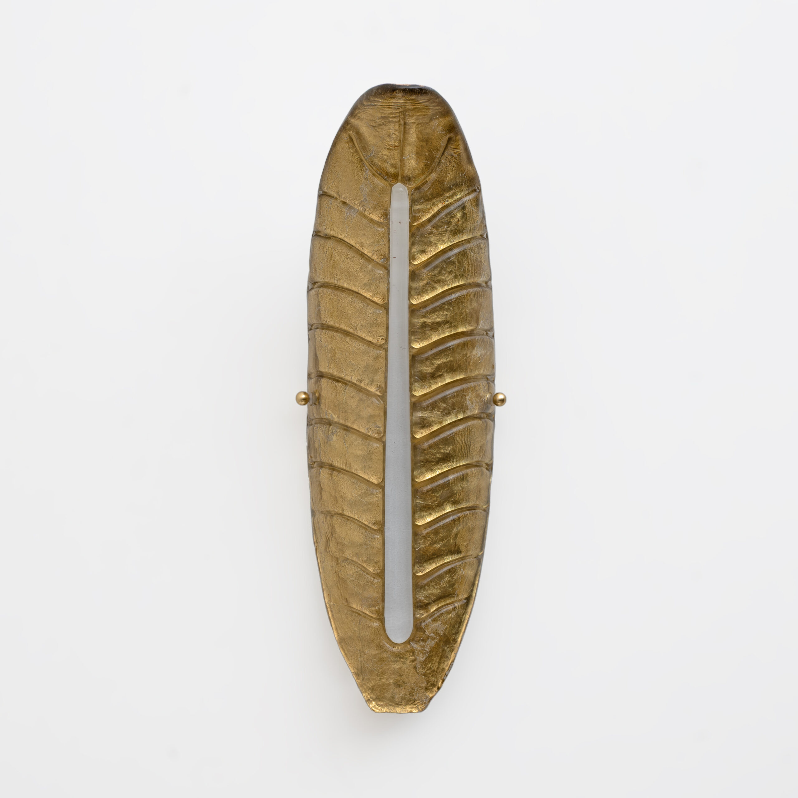 Pair of Modern Murano Glass Gold Leaf Sconces