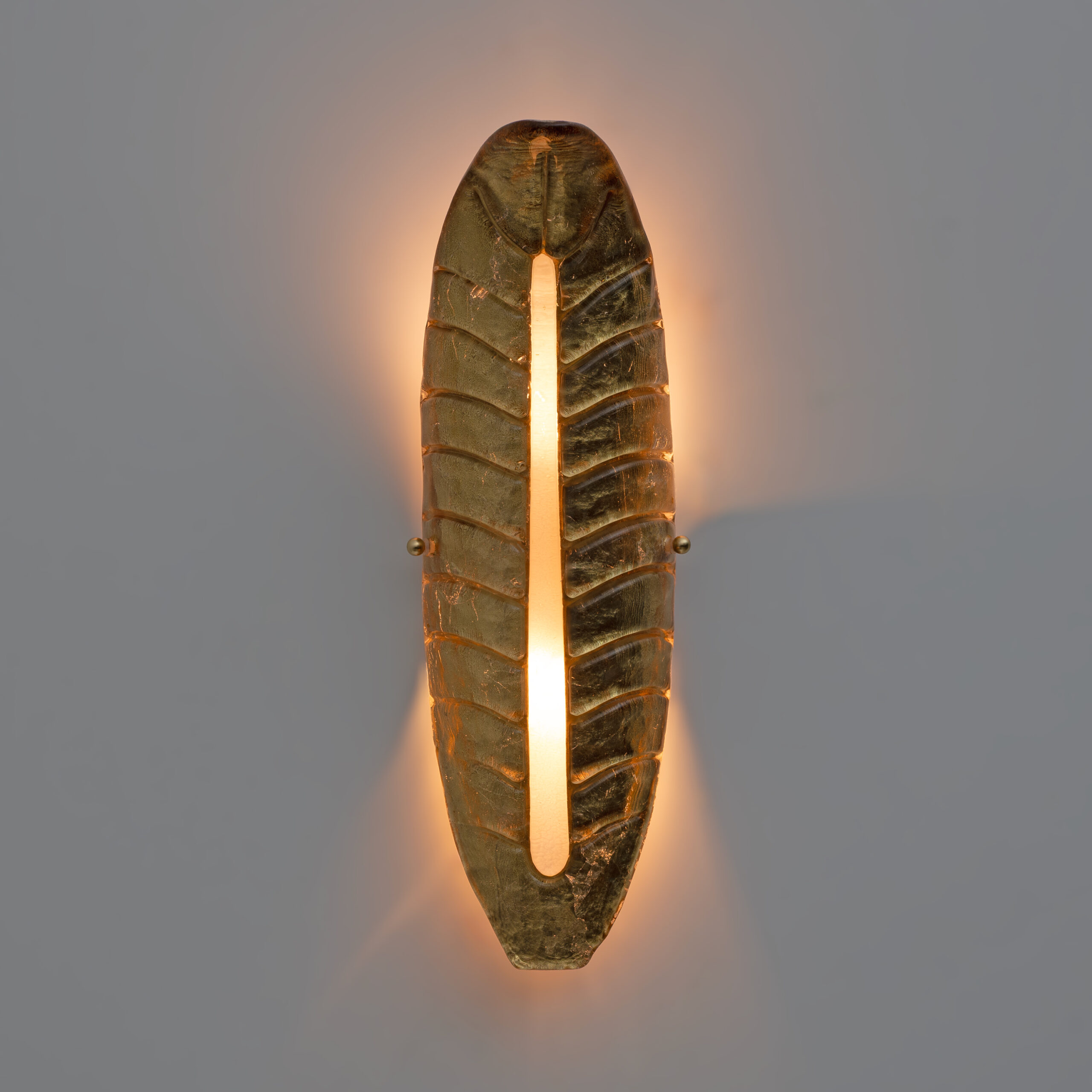 Pair of Modern Murano Glass Gold Leaf Sconces