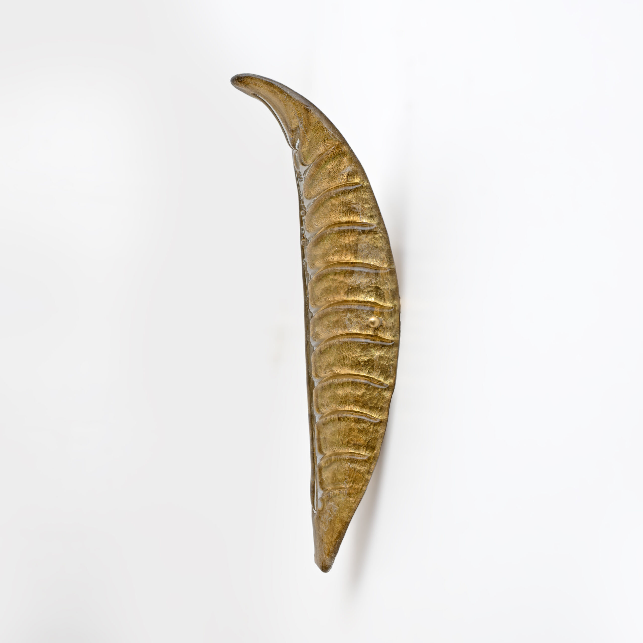 Pair of Modern Murano Glass Gold Leaf Sconces