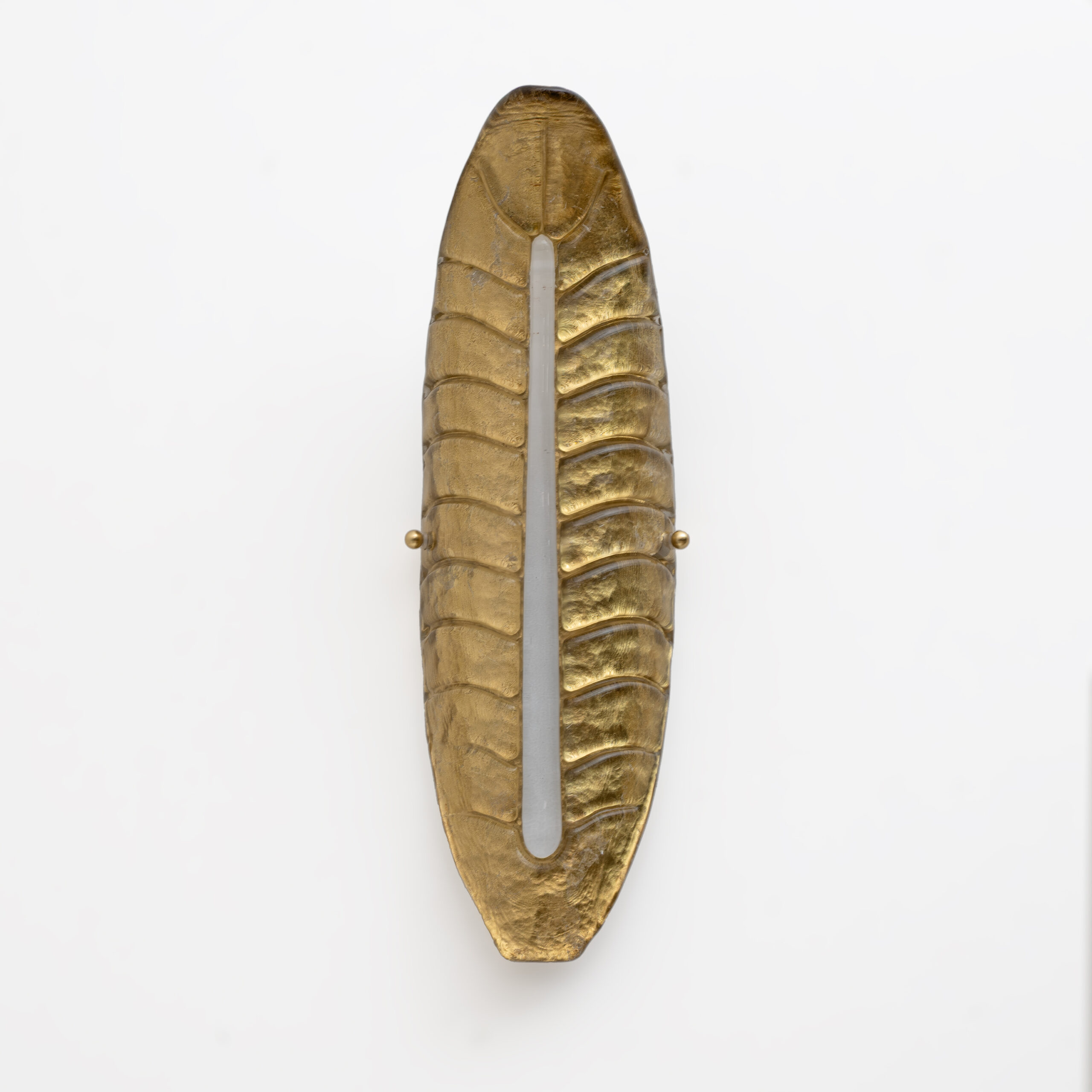 Pair of Modern Murano Glass Gold Leaf Sconces