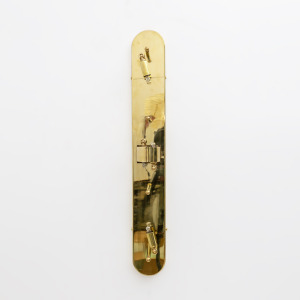 Pair of Art Deco Style Gold Murano Glass and Brass Sconces