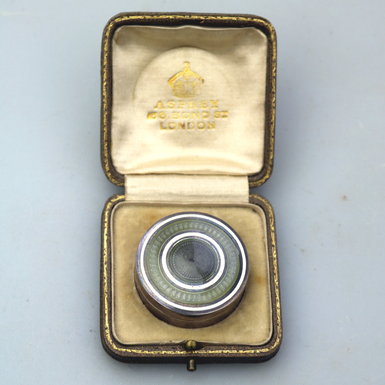 A very rare antique Asprey sterling solid silver and enamel Pill Box C.1909 - Image 2