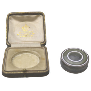 A very rare antique Asprey sterling solid silver and enamel Pill Box C.1909