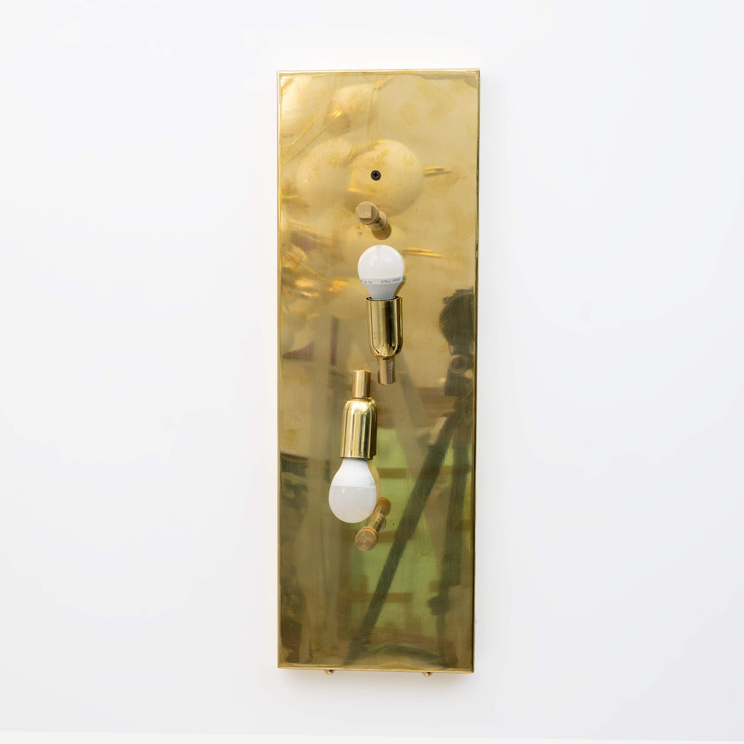 Pair of Mazzega Style Amber Murano Glass and Brass Sconces