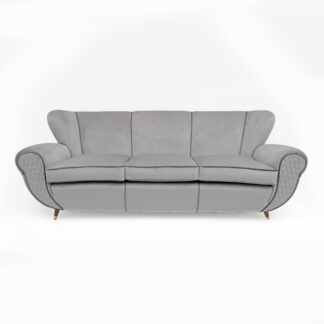 Attributed Guglielmo Ulrich Art Deco Italian Velvet Sofa, 1940s
