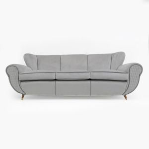 Attributed Guglielmo Ulrich Art Deco Italian Velvet Sofa, 1940s