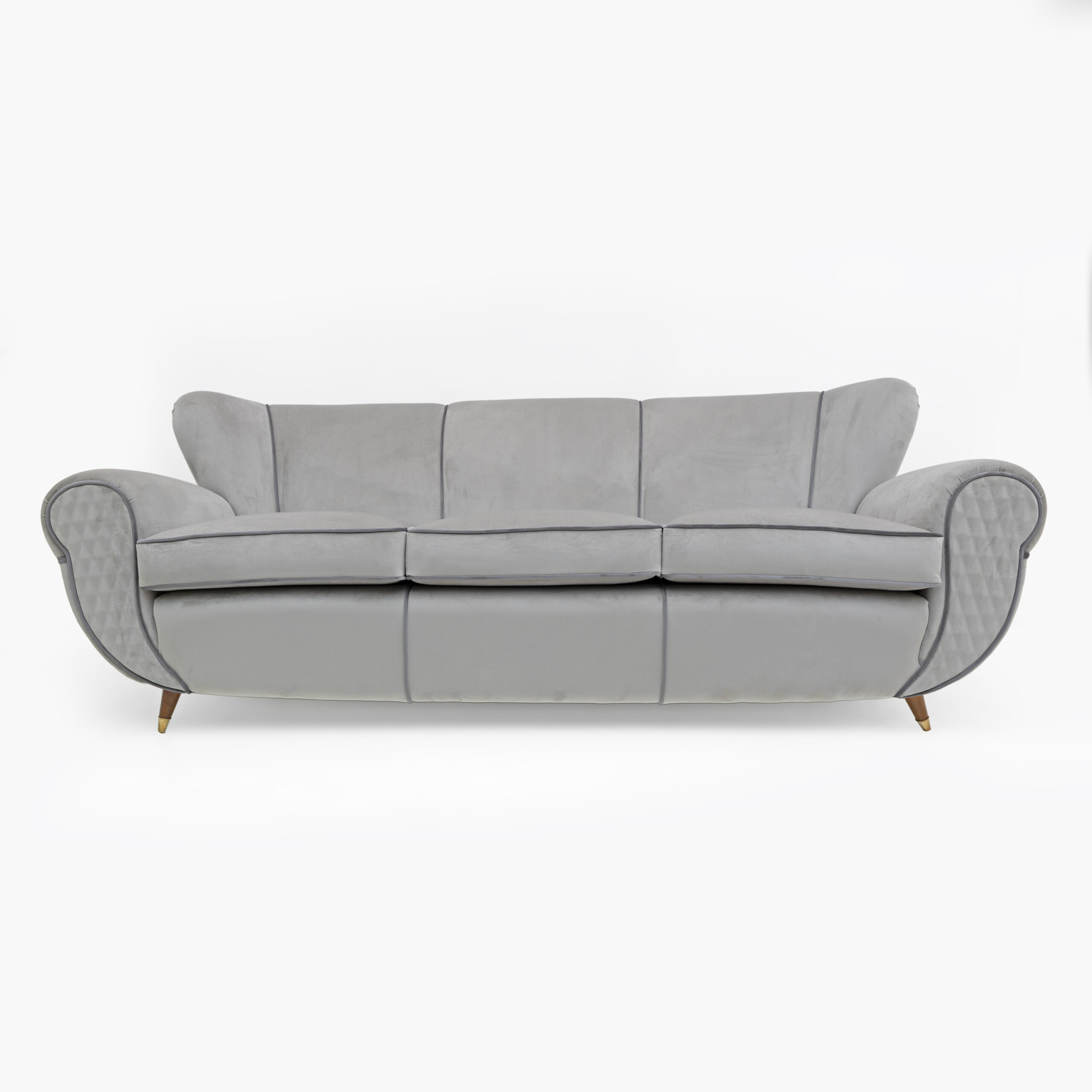 Attributed Guglielmo Ulrich Art Deco Italian Velvet Sofa, 1940s
