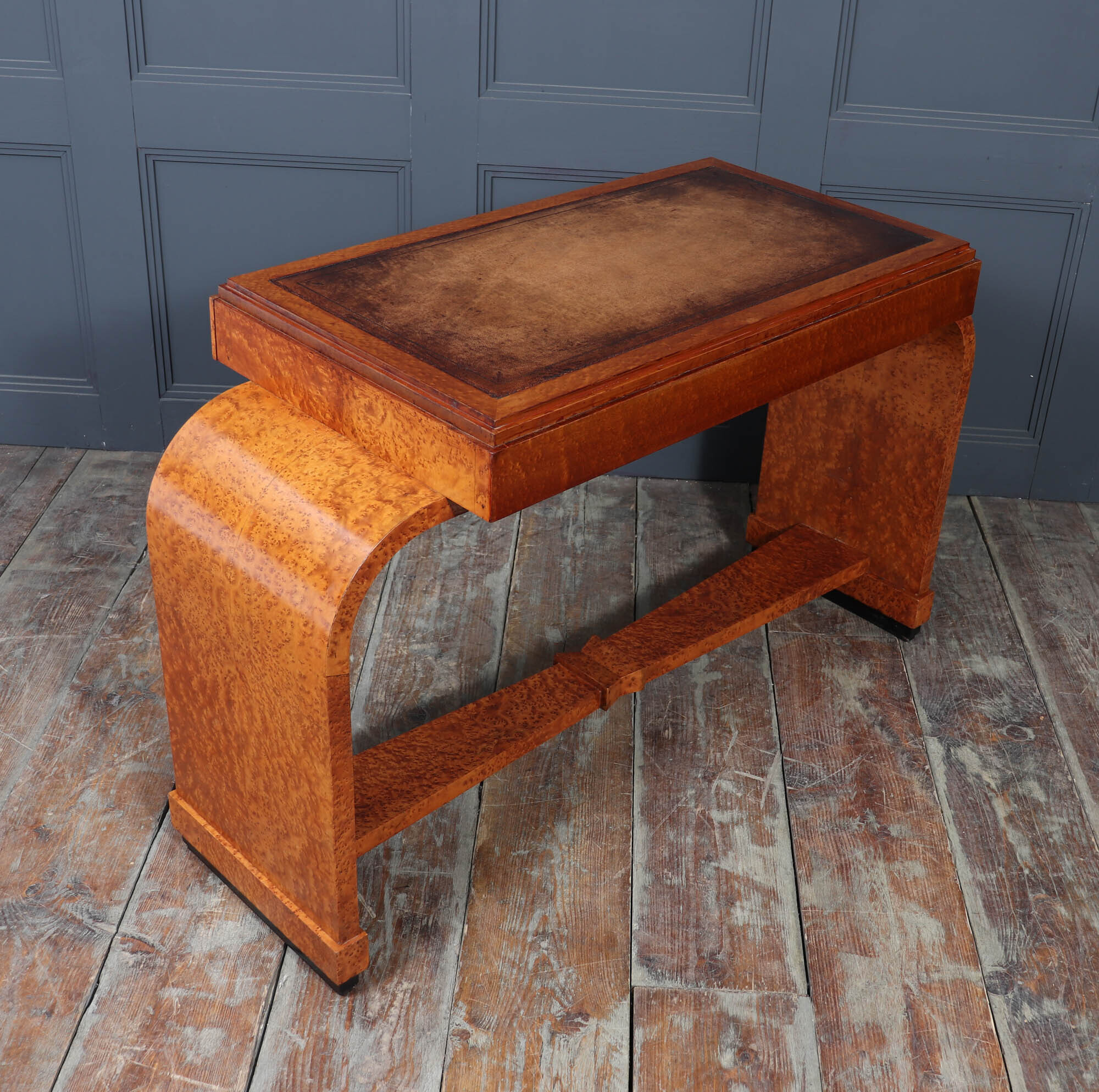 French Art Deco Writing Table In Burr Yew