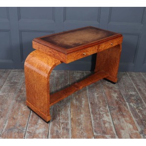 French Art Deco Writing Table In Burr Yew