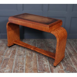 French Art Deco Writing Table In Burr Yew
