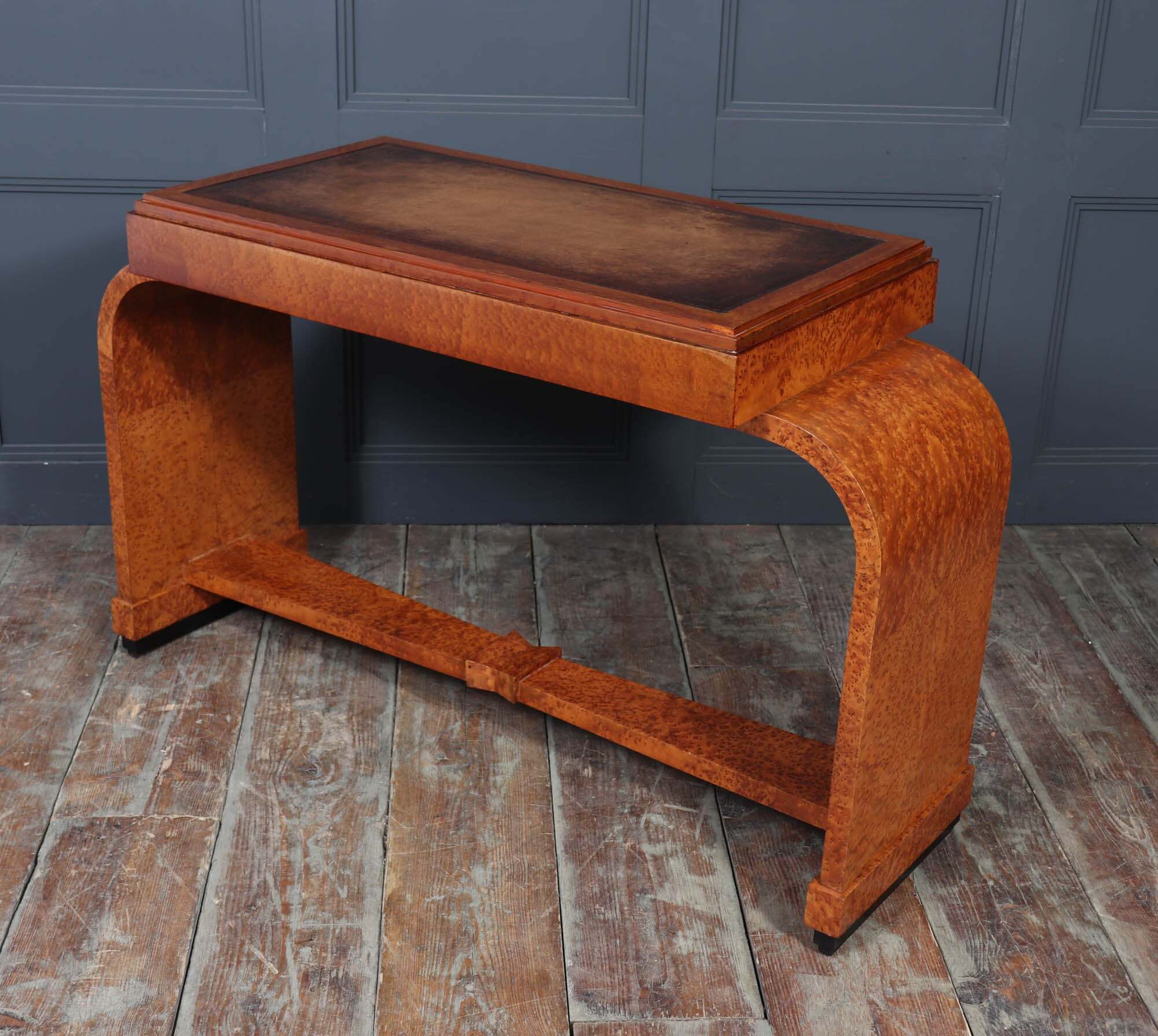 French Art Deco Writing Table In Burr Yew