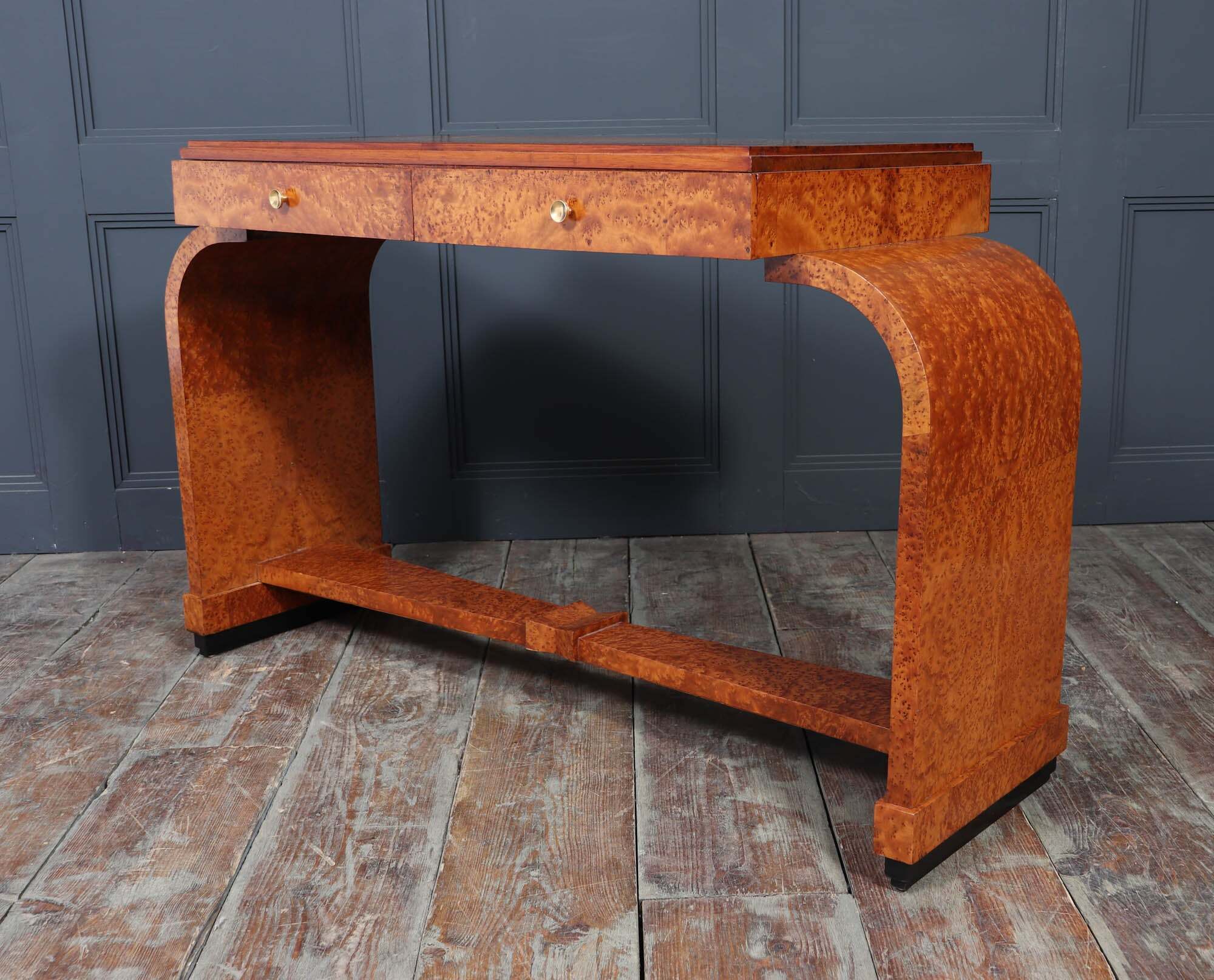 French Art Deco Writing Table In Burr Yew