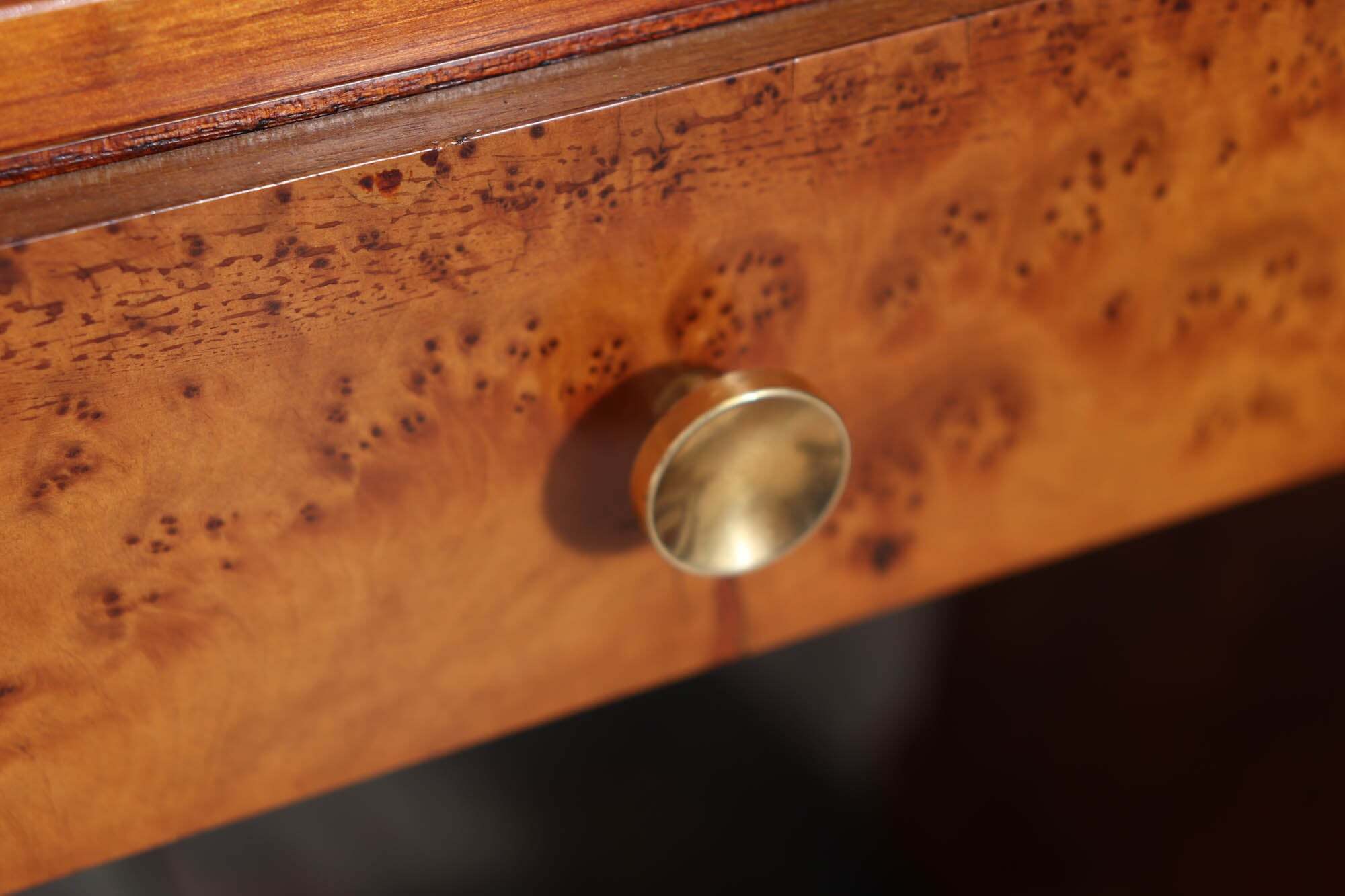 French Art Deco Writing Table In Burr Yew