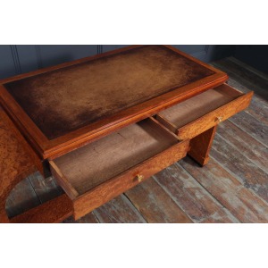 French Art Deco Writing Table In Burr Yew