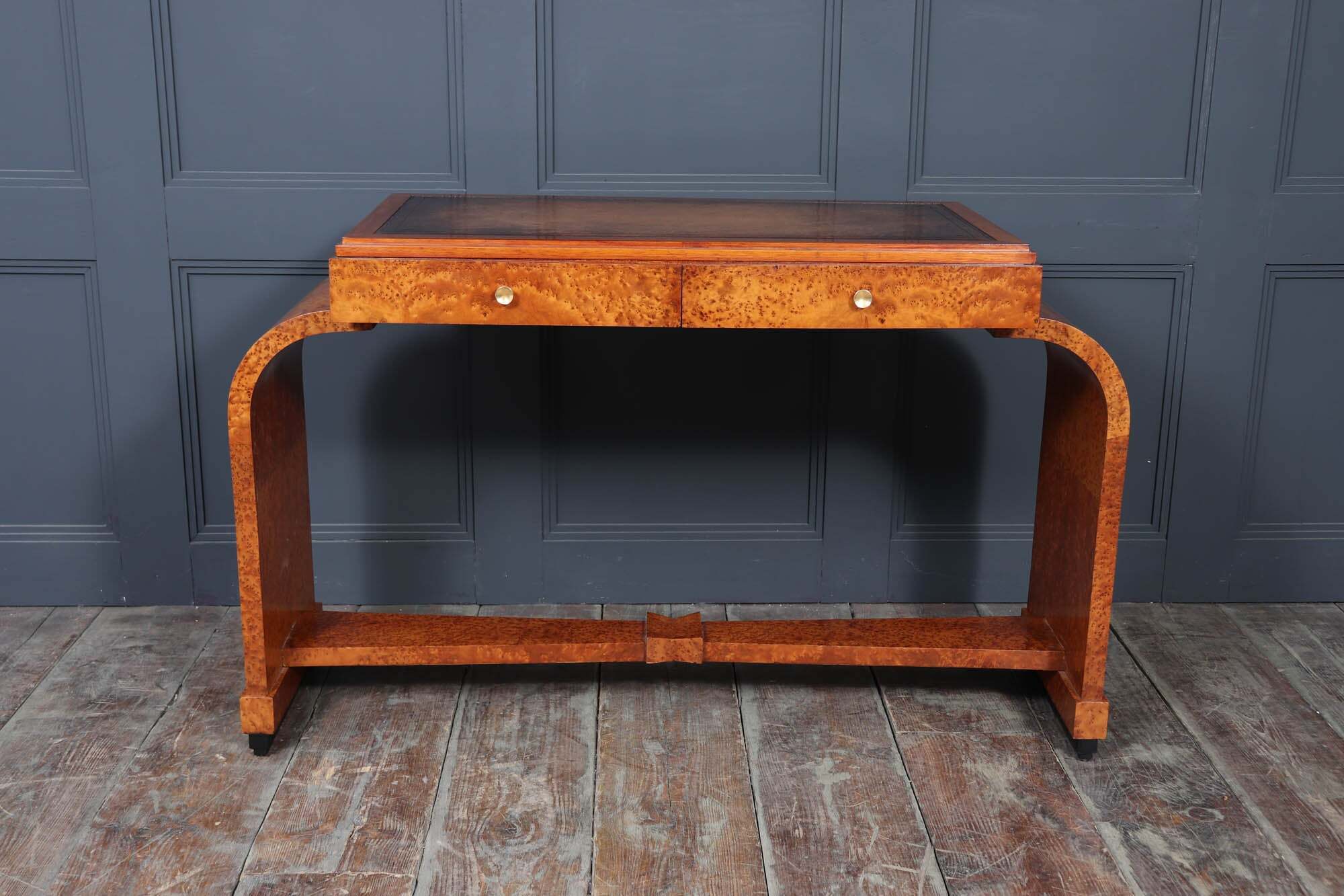 French Art Deco Writing Table In Burr Yew