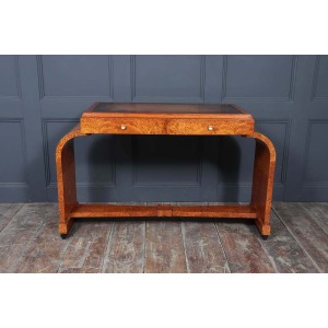 French Art Deco Writing Table In Burr Yew