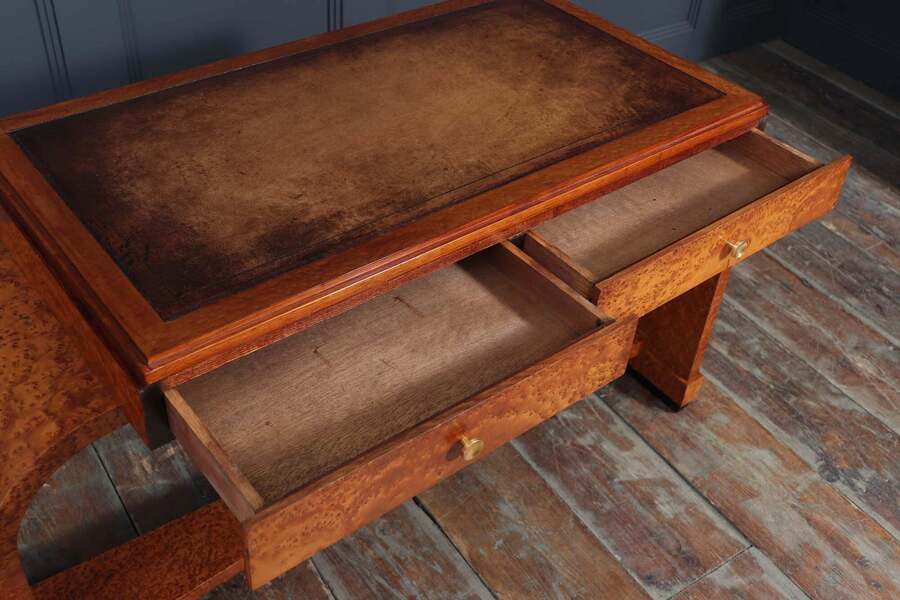 French Art Deco Writing Table In Burr Yew