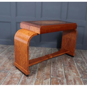 French Art Deco Writing Table In Burr Yew