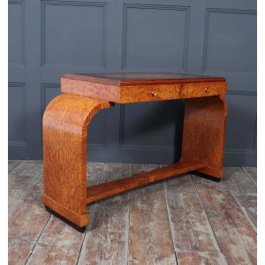 French Art Deco Writing Table In Burr Yew