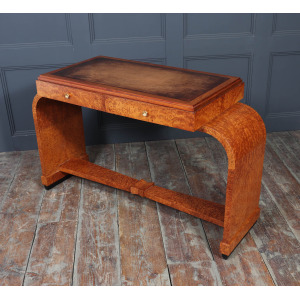 French Art Deco Writing Table In Burr Yew