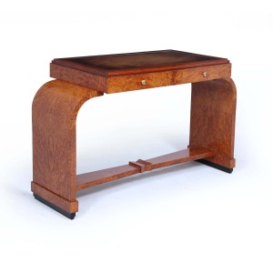 French Art Deco Writing Table In Burr Yew