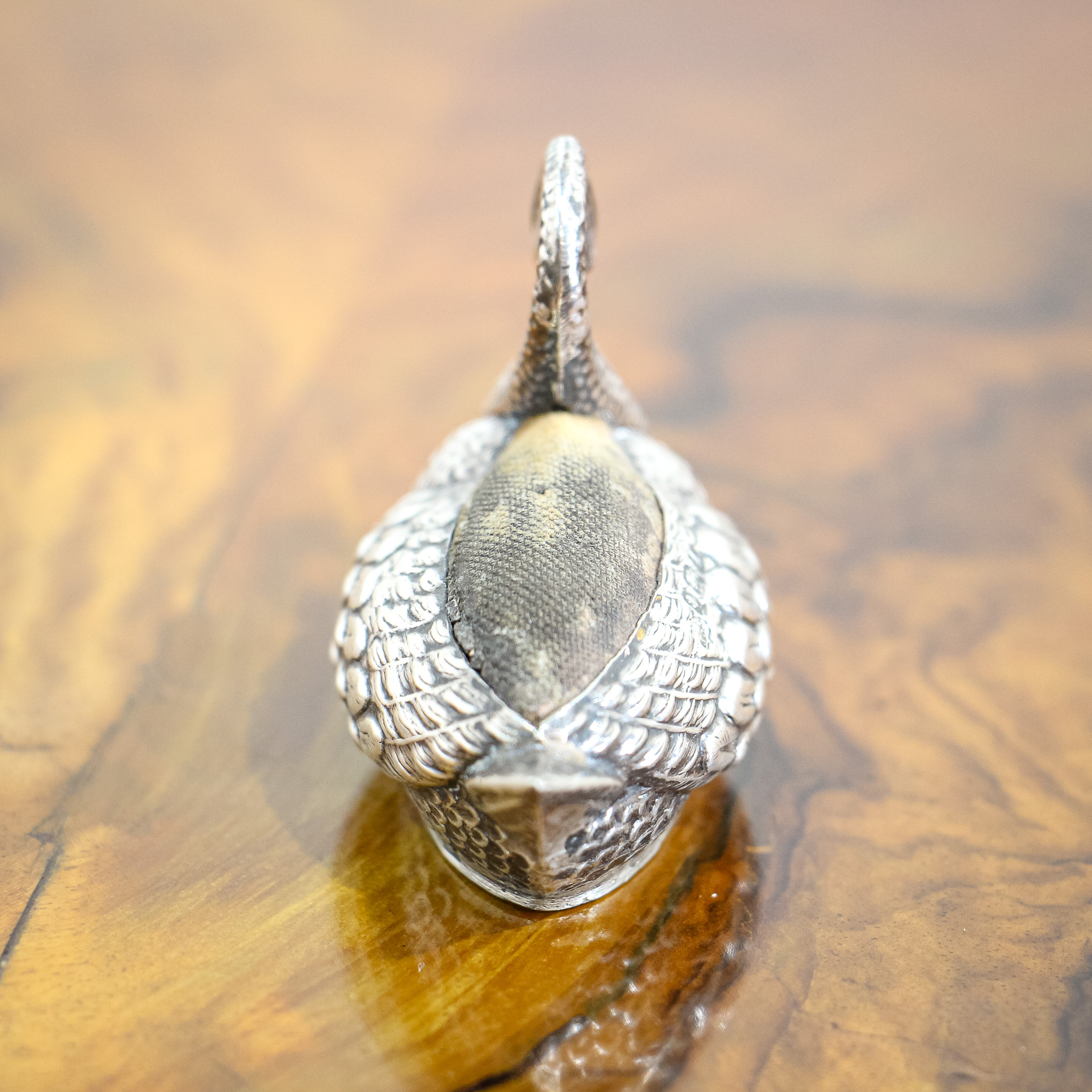 Edwardian Silver Swan Pin Cushion