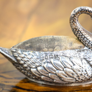 Edwardian Silver Swan Pin Cushion